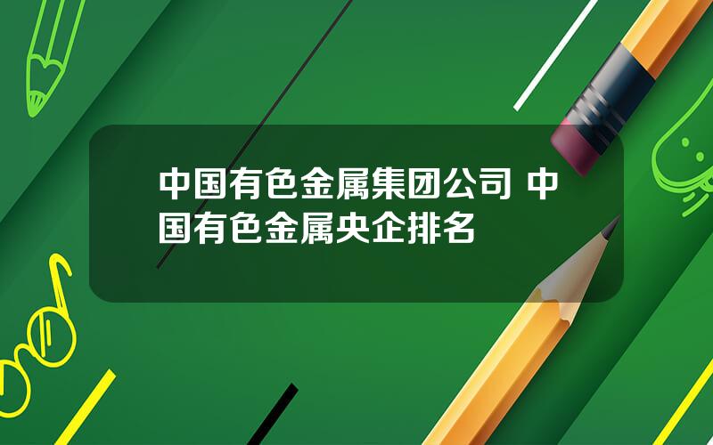 中国有色金属集团公司 中国有色金属央企排名